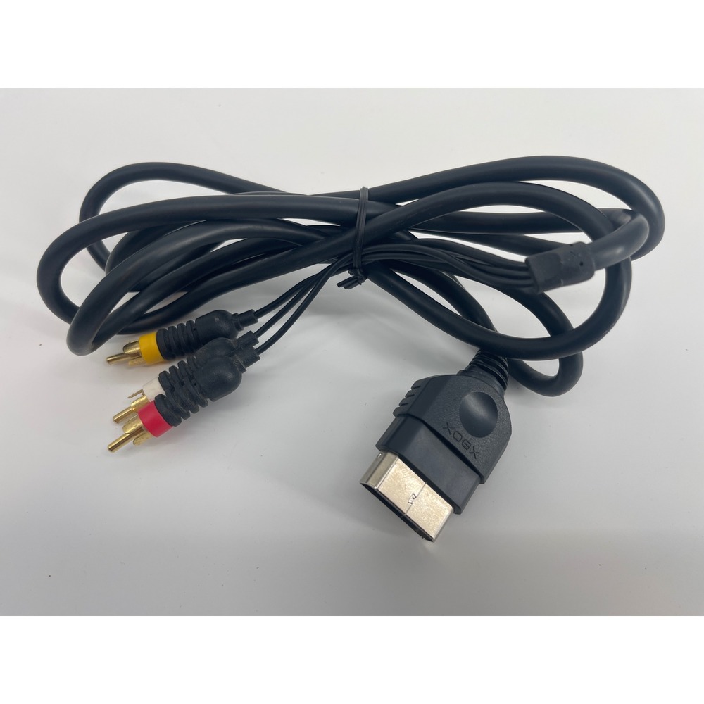 Microsoft Xbox AV Cable OS Black Excellent OEM Composite RCA Video Audio